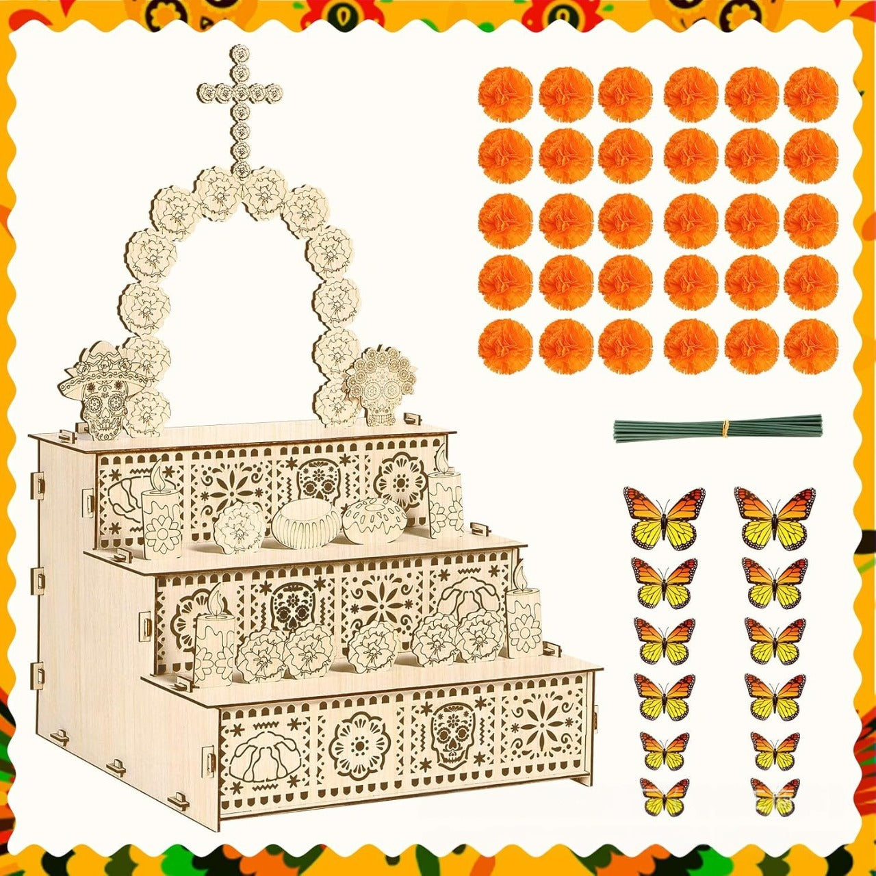 🏵️Day of the Dead Wooden Altar Display Set