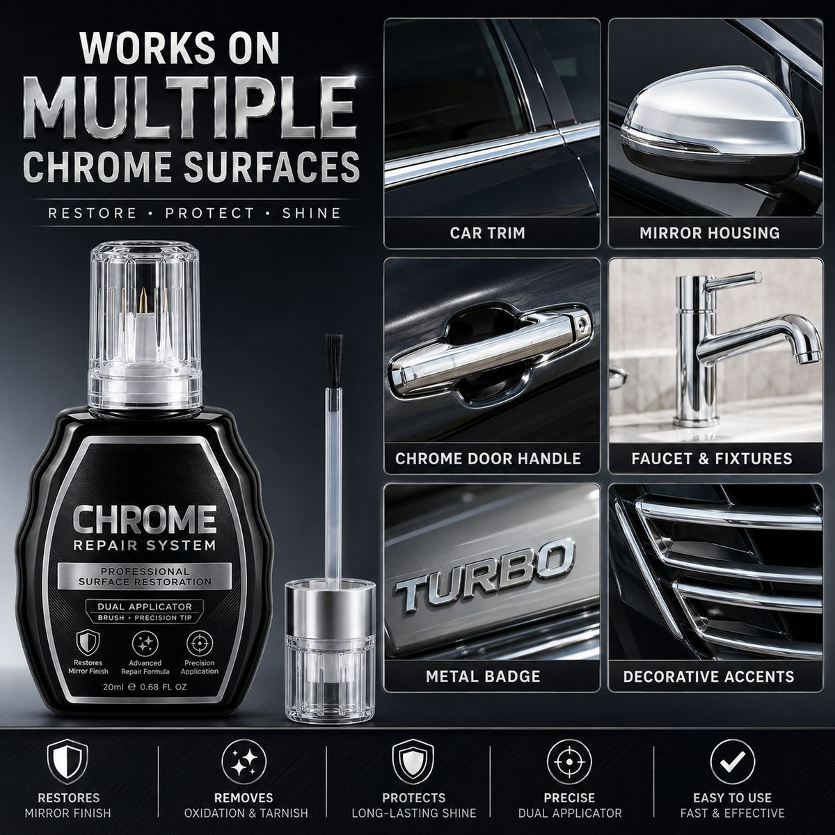 Professional Chrome Repair Pen| Professional Metal Chrome Touch-Up Liquid