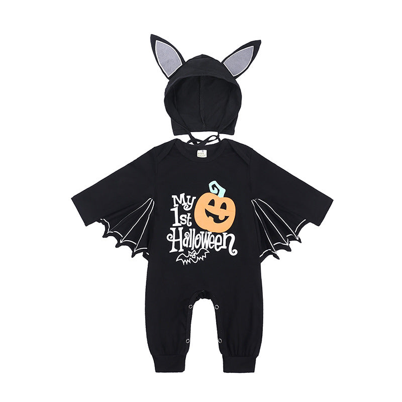 🦇 Baby Bat Halloween Costume Romper | 2 Prints Available