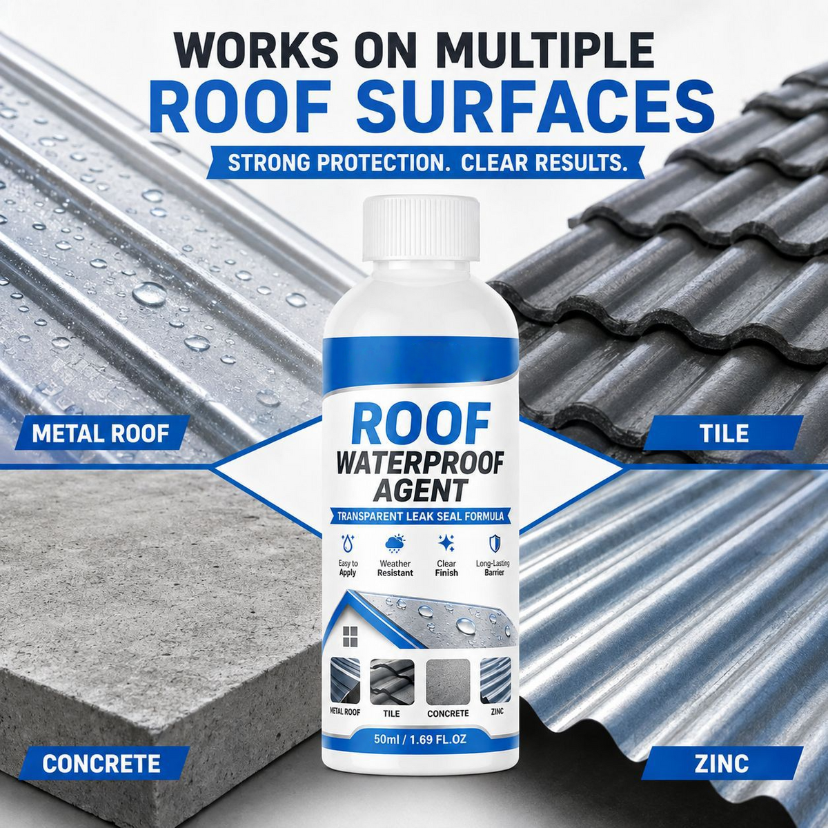 Roof Waterproof Agent|Stop roof leaks fast with our transparent leak‑seal formula🏠