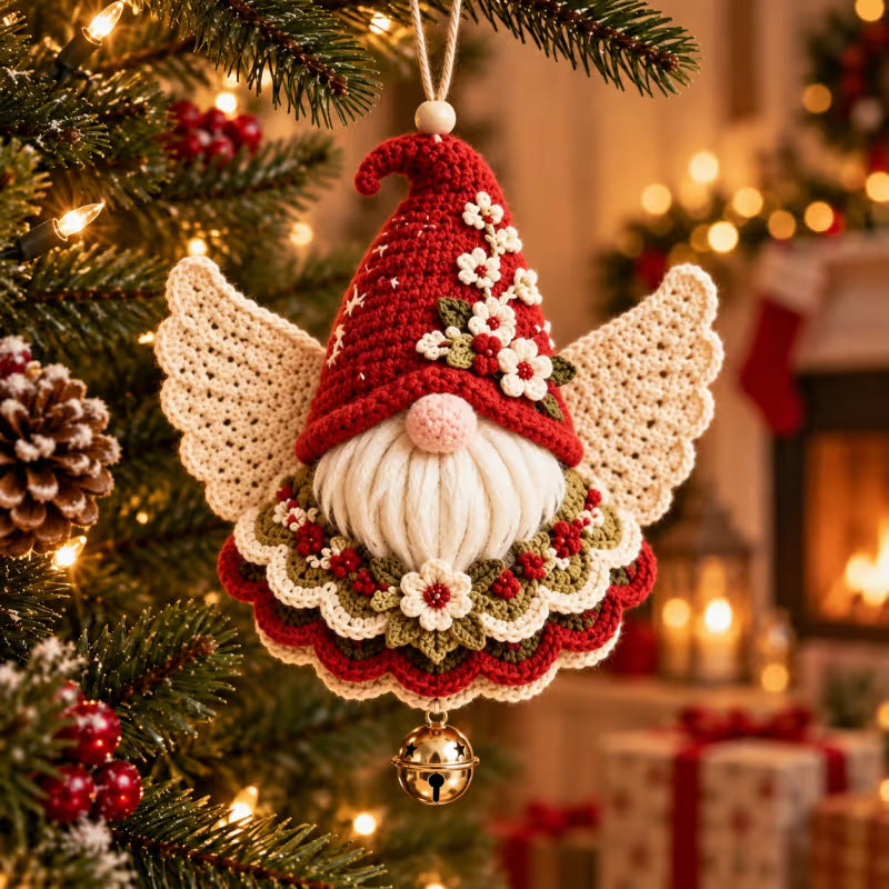 ⛄ 5 Styles Christmas Angel Crochet Ornament Set
