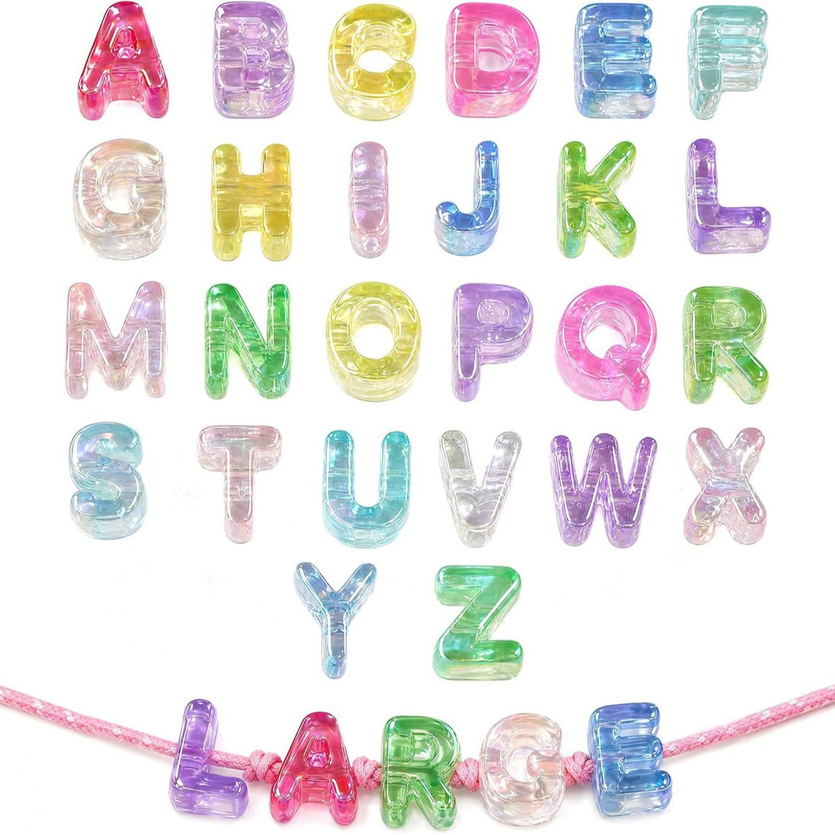 ✨ Gold Letter Beads|52 Pcs A-Z Alphabet Beads for DIY Jewelry Making