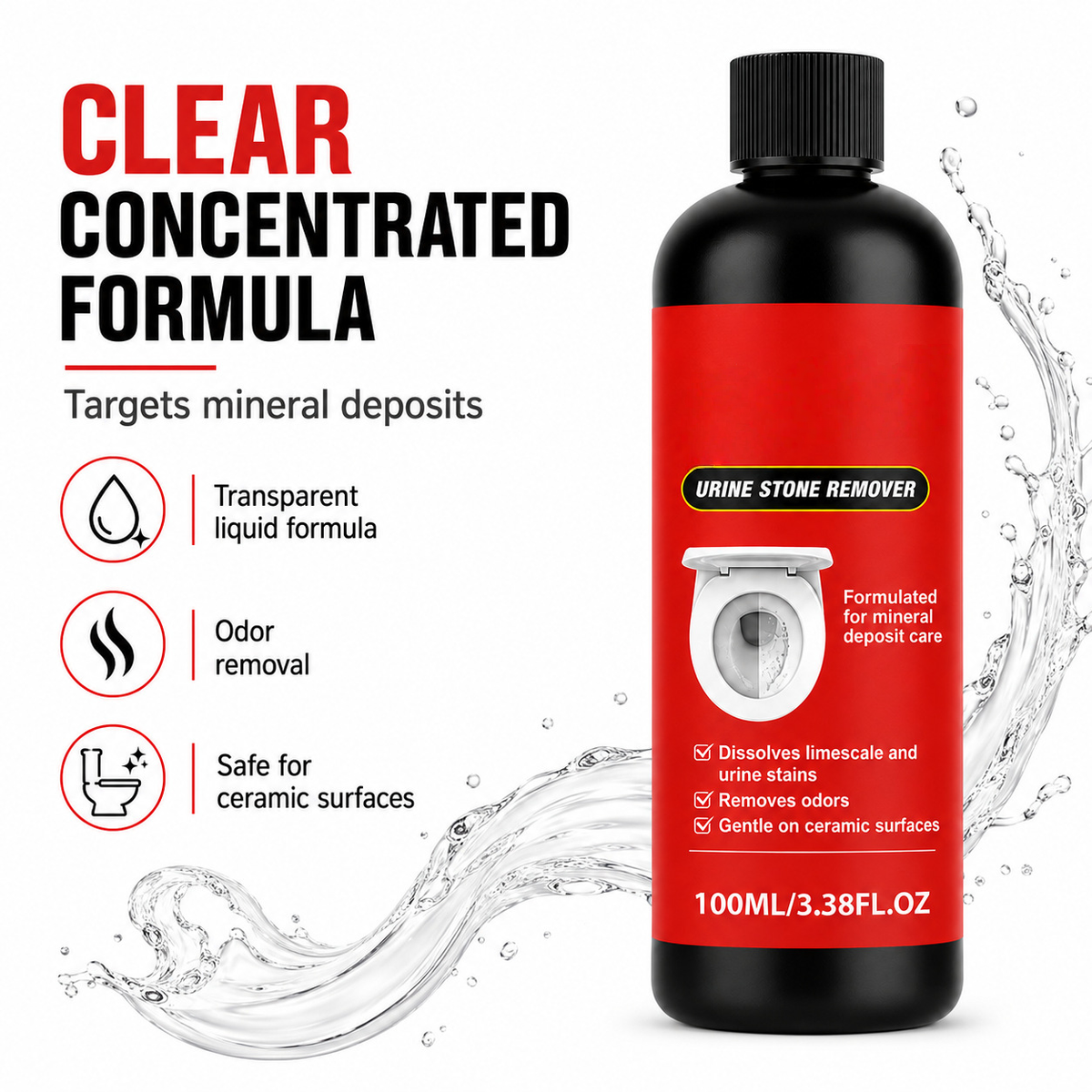 ✨🧪 Powerful Toilet Cleaner | Effortlessly removes years of urine stains and limescale—no strenuous scrubbing required.