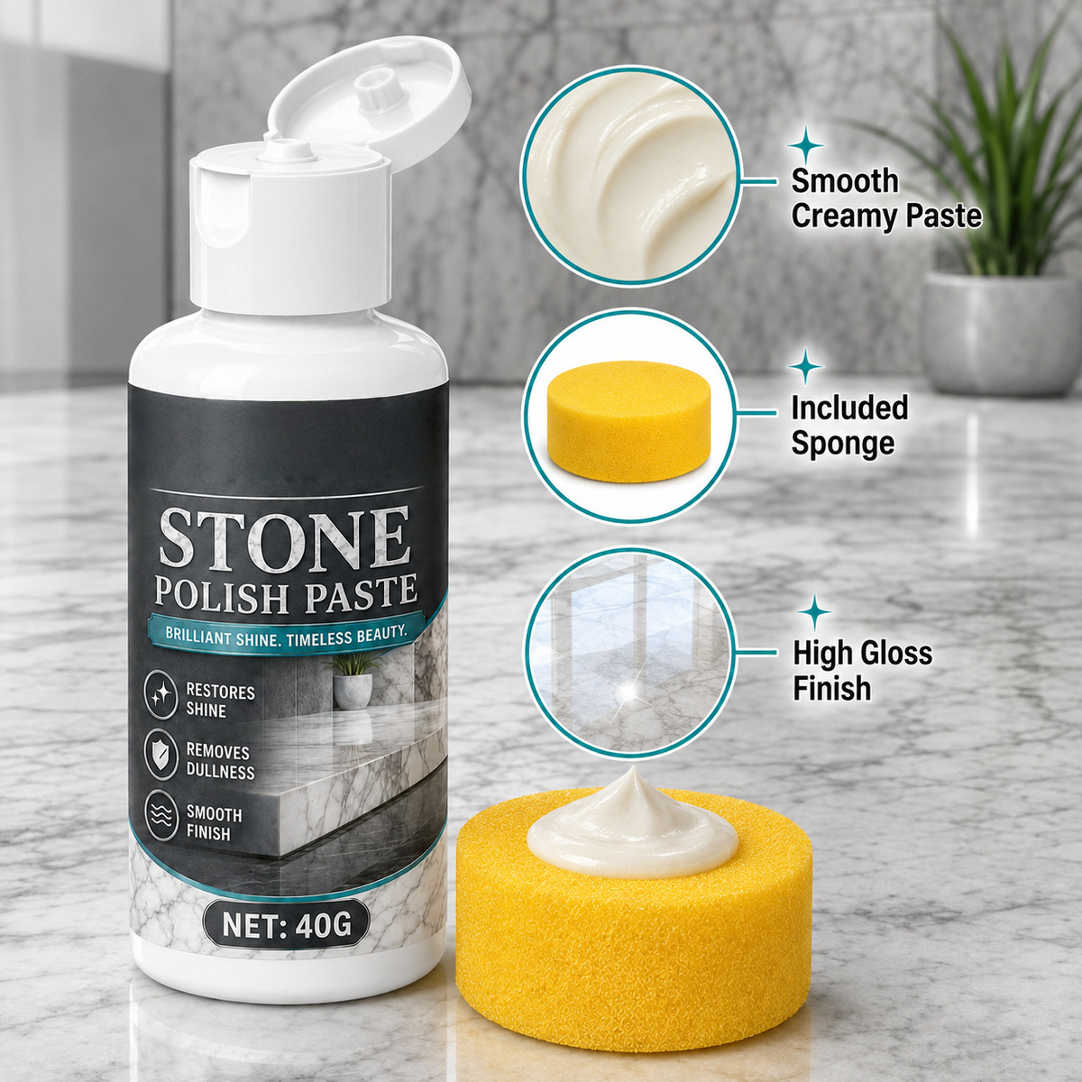 🌟2PCS-Stone Polish Paste | Restore glossy shine for your stone surfaces ✨