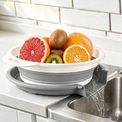 💧3-Piece Collapsible Colander Set - Space Saving Strainers with Draining Base