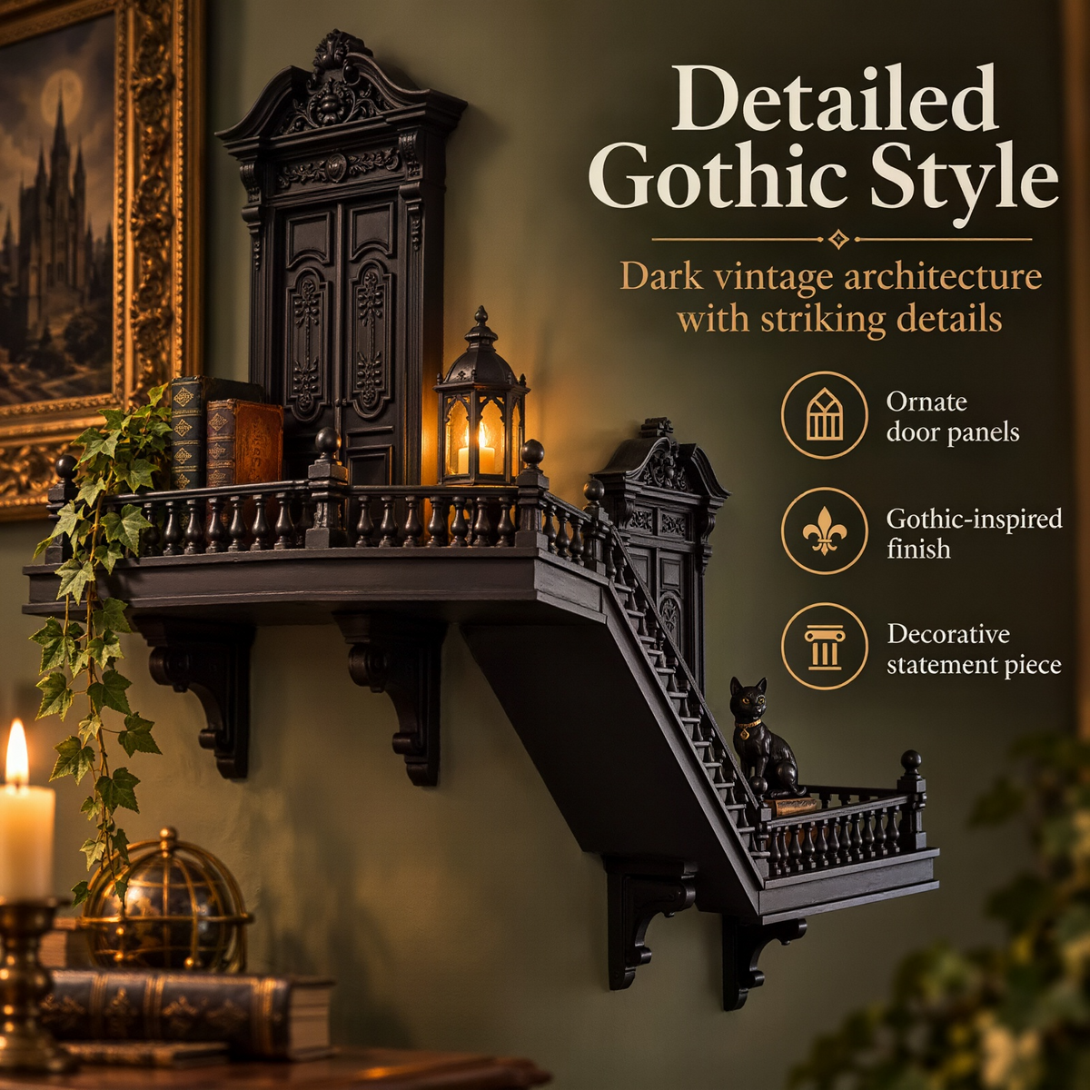 📙 Last Day 49% OFF - 🖤 Gothic Miniature Architecture Wall Shelf