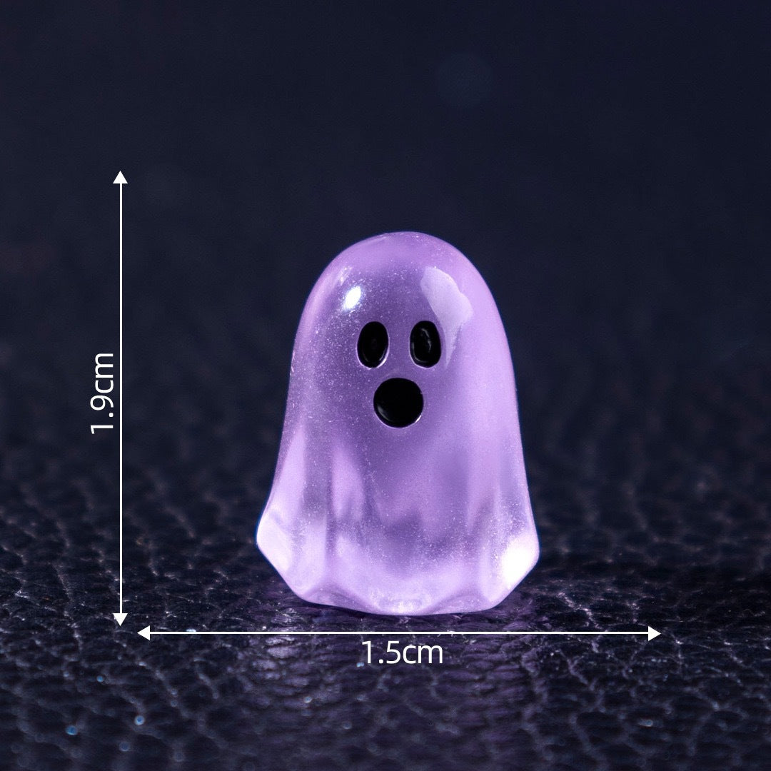40PSC -Mini Resin Glow in the Dark Ghost Figurines|6 Colors, Glow in the Dark