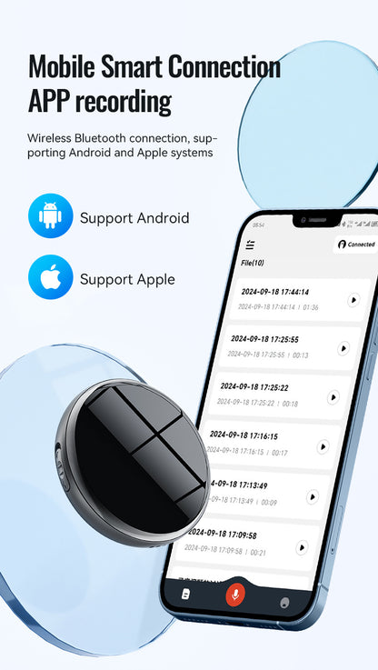 🎙 AI Smart Magnetic Bluetooth Voice Recorder | Real-Time Transcription & 60-Language Translation