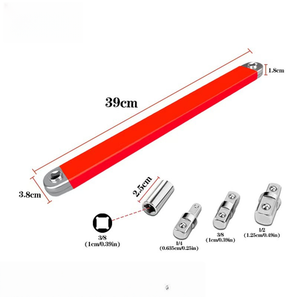🔧Impact-Ready Offset Wrench Extender with Universal Drive Adapters for Tight Spaces