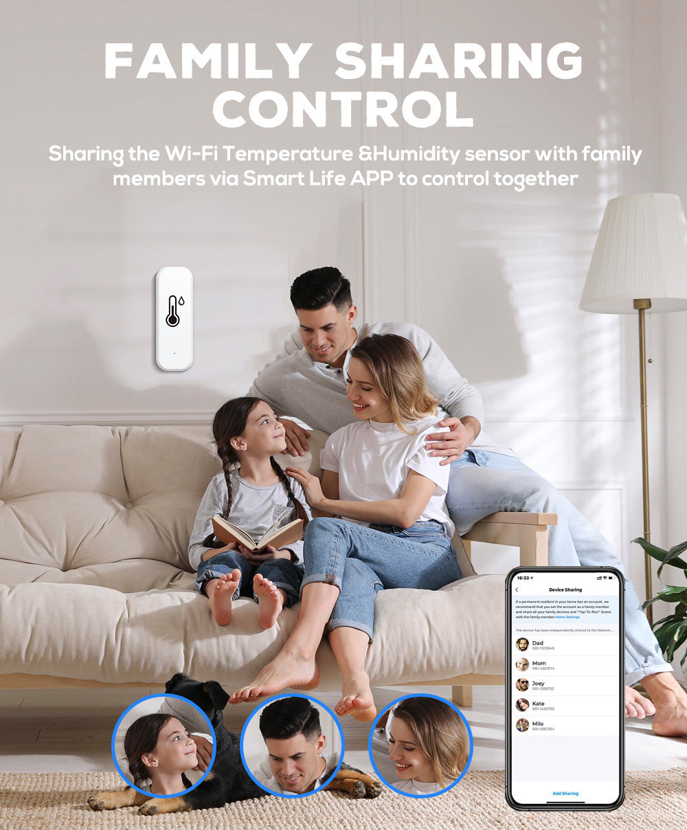 🌡️ WiFi Temperature Humidity Sensor, Smart Bluetooth Hygrometer Thermometer with App Alert, Remote Monitor for Home Baby Room Greenhouse