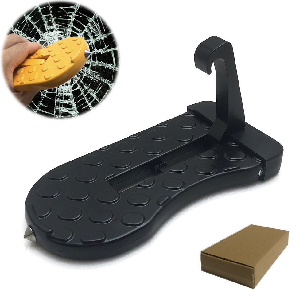 🚗 Car Door Step with Emergency Window Breaker-Foldable Aluminum Alloy Roof Rack Door Step