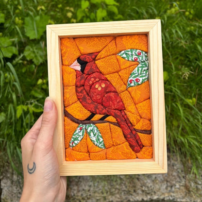 DIY Fabric Art Kit | No-Sew Fabric Mosaic Wall Art Craft with Frame & Tools