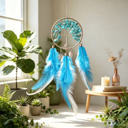 Crystal Tree ofLife Feather Hangin IColorful Boho Window &Wall Decor