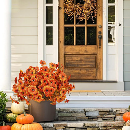 🏵️10 Pcs Artificial Flowers for Outdoor Decoration|UV-resistant autumn floral sprays