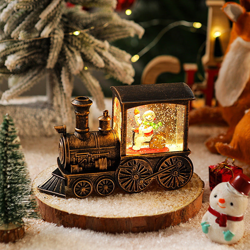 🎄Christmas train ornament with snowflake lights❄️