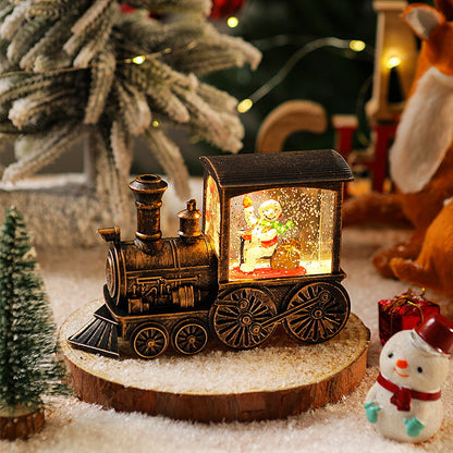 🎄Christmas train ornament with snowflake lights❄️
