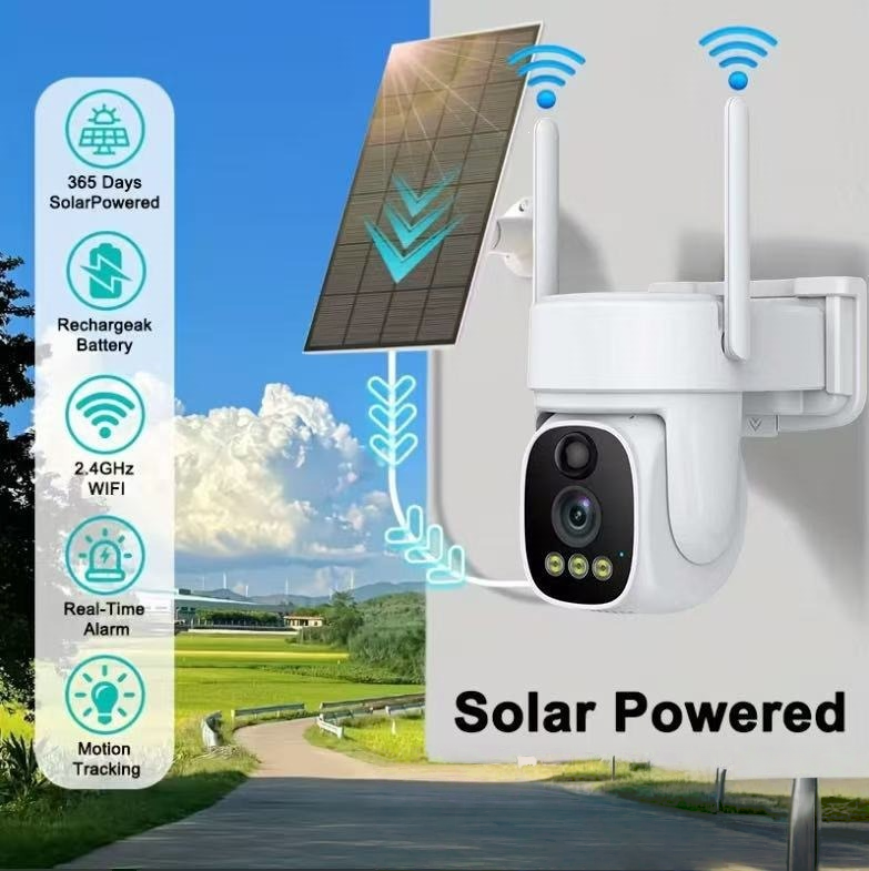 ☀️Solar‑Powered Outdoor Security WiFi Camera