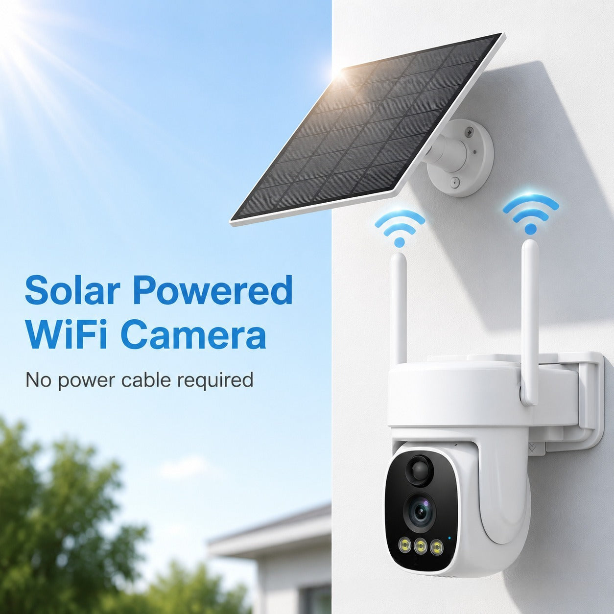 ☀️Solar‑Powered Outdoor Security WiFi Camera
