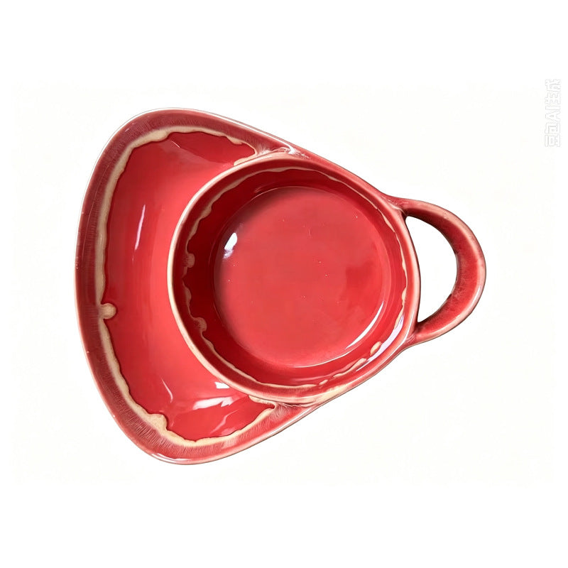 🍚Divided Ceramic Soup & Side Bowl-2‑in‑1 Ergonomic Ceramic Bowl For Soup, Snacks & Casual Meals