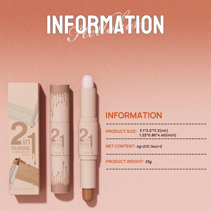 ✨2‑in‑1 Highlight & Contour Stick