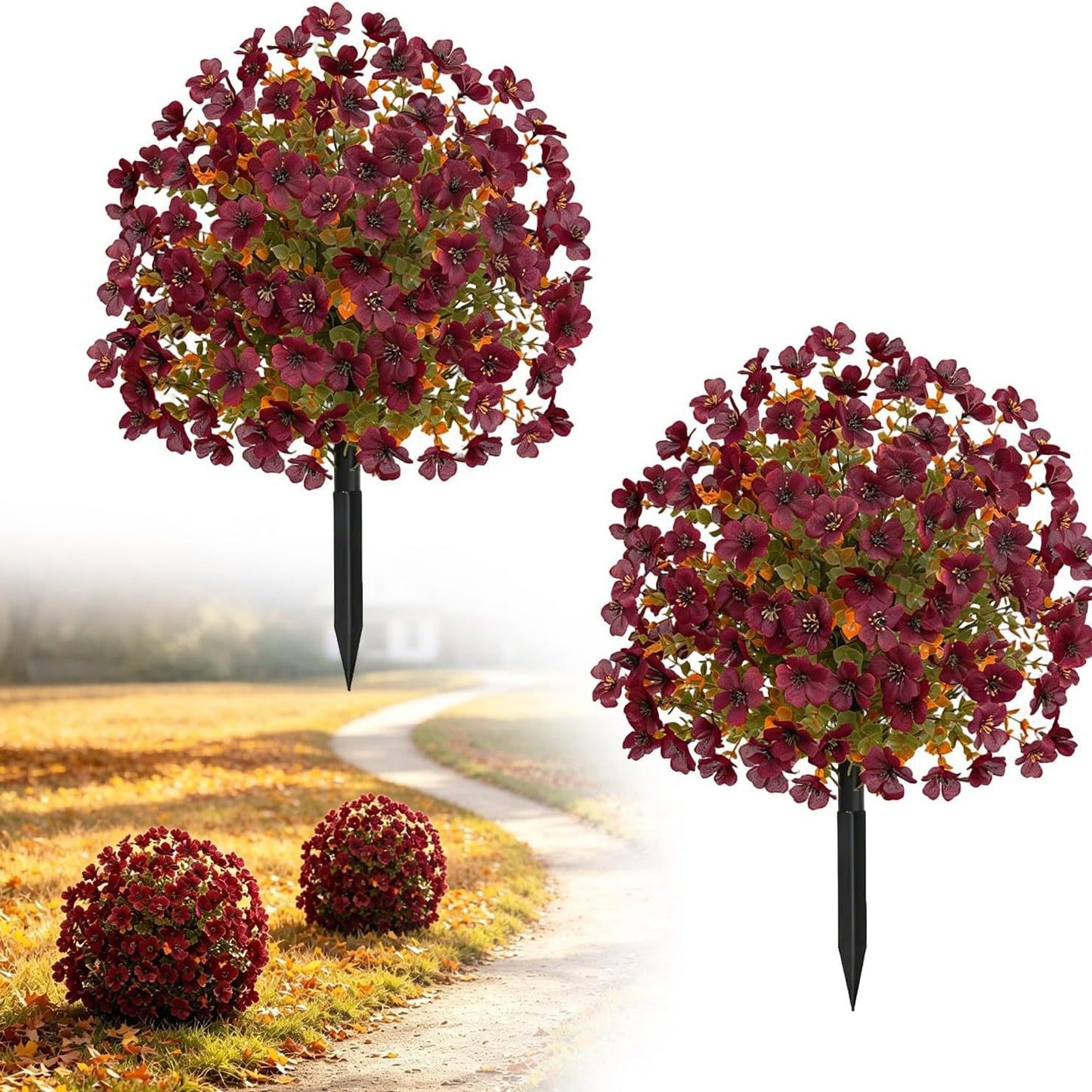 Artificial Outdoor Fake Flowers with Ground Stake