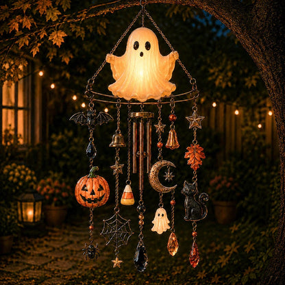 🎃💎Halloween Crystal Wind Chime – Colorful Acrylic Hanging Garden Decoration