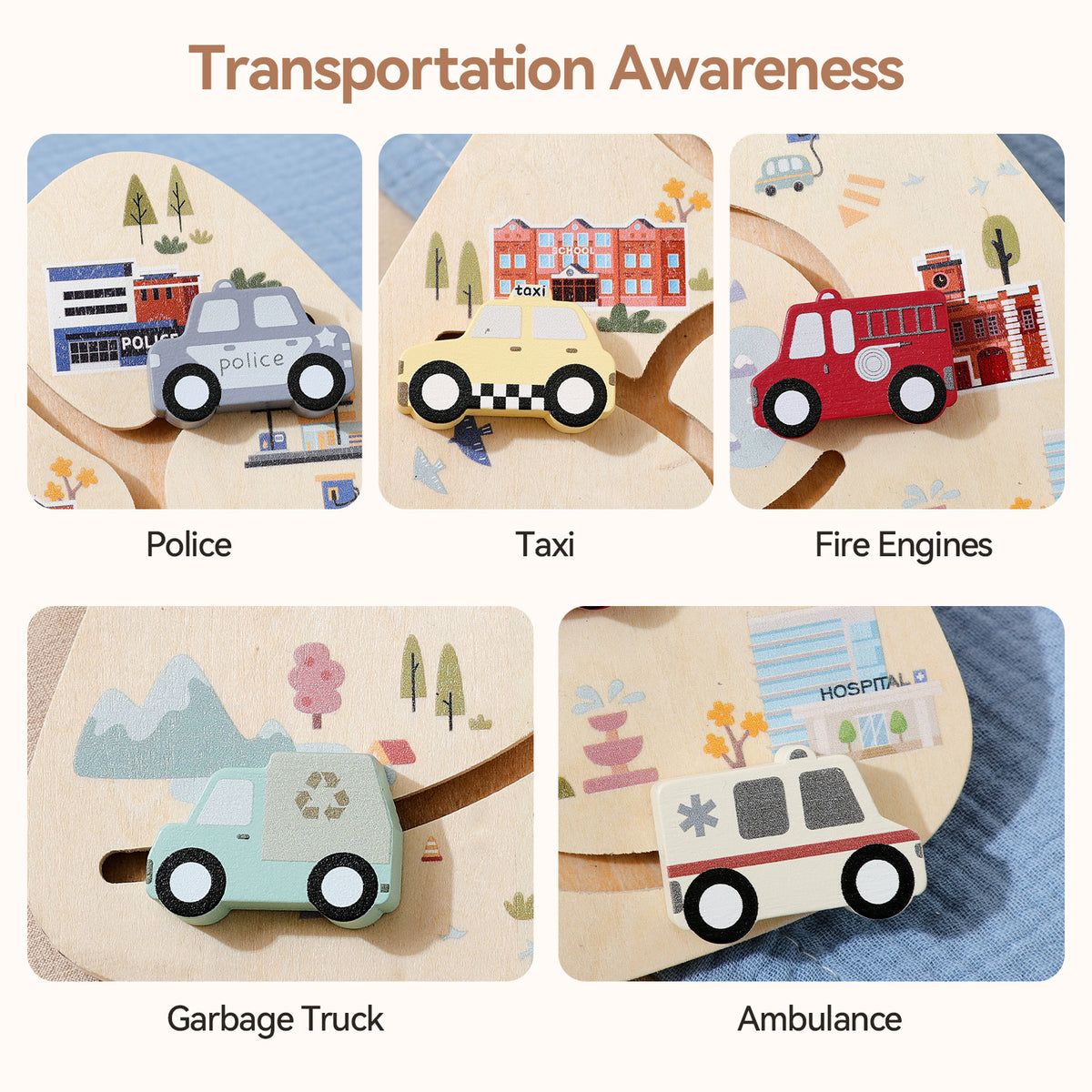 🏎️ Triangle Wooden Slide Car Puzzle for Toddlers