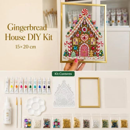 🎄 DIY Jeweled Christmas Tree Art Kit | Colorful Gems, Pearls, Paints & Gold-Tone Floating Display Frame 💎✨