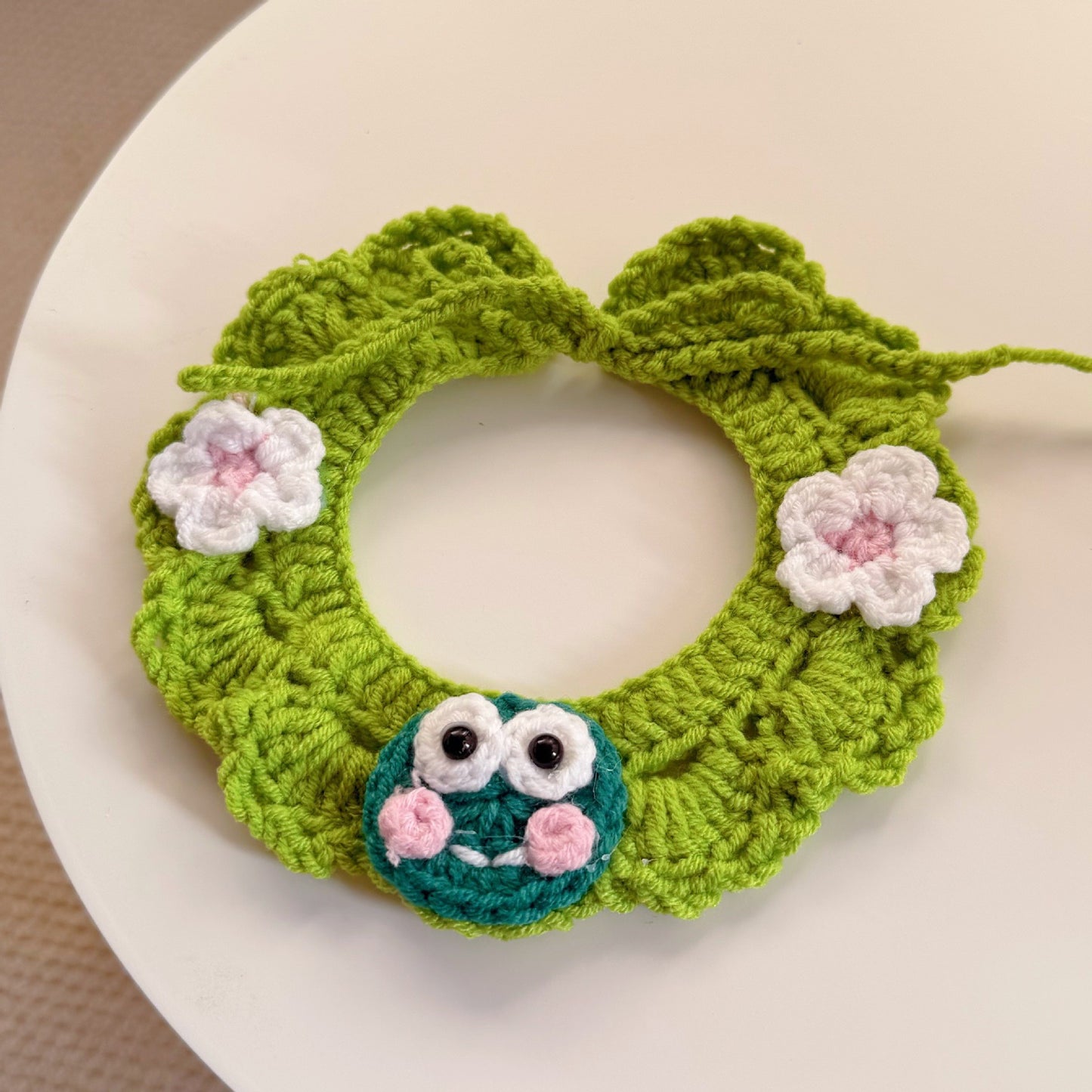 🐱 Handmade Knitted Pet Hat and Collar Set – Cute Fruit-Animal Designs