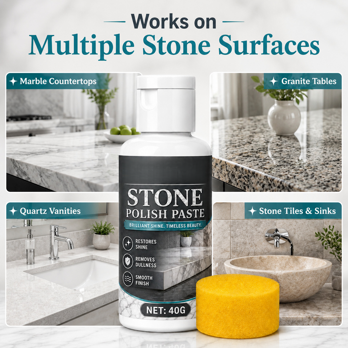 🌟2PCS-Stone Polish Paste | Restore glossy shine for your stone surfaces ✨