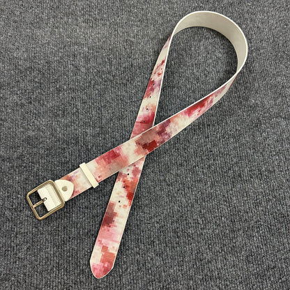 🩸Pixel‑Style Bloody Print Leather Belt | Unique Aesthetic Street‑wear Accessory