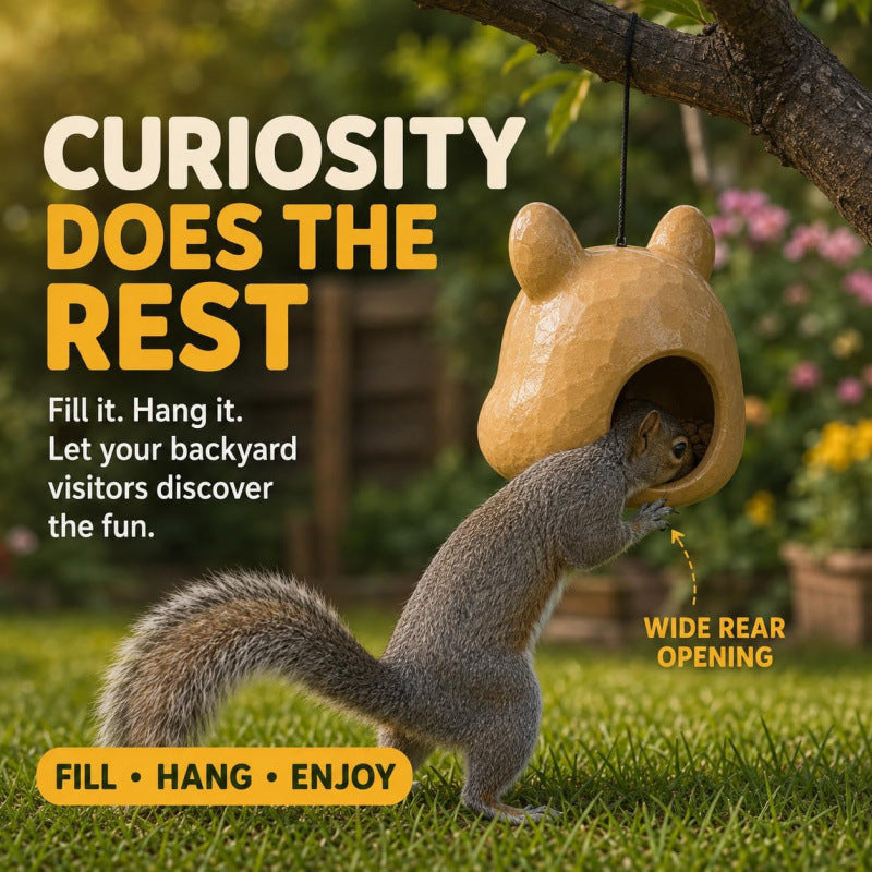 🐿️Squirrel Head Feeder - Big Funny Animal Head Squirrel Feeder for Outdoor Garden