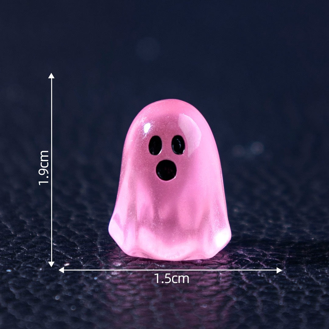 40PSC -Mini Resin Glow in the Dark Ghost Figurines|6 Colors, Glow in the Dark