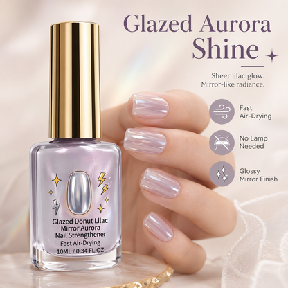 ✨ Glazed Donut Lilac Mirror‑Aurora Nail Strengthener Nail Polish (10ml)