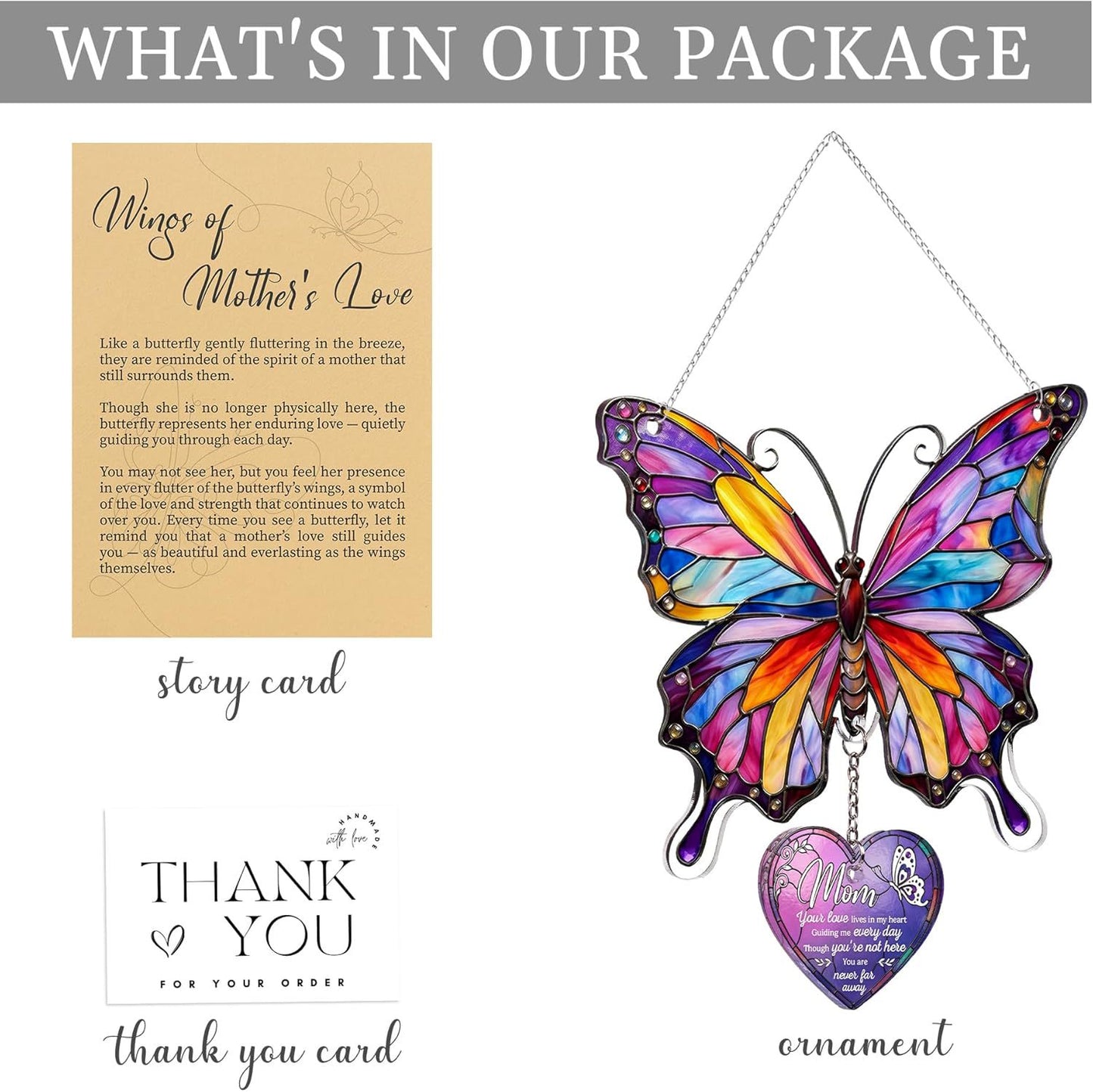 🦋 Butterfly and Rainbow Suncatcher with Story Card