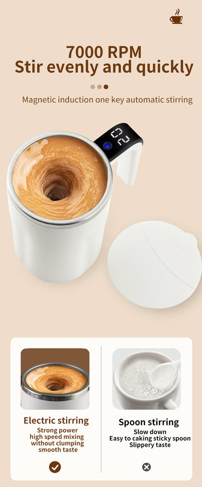 ☕ 380ml Electric Self-Stirring Coffee Mug – USB Rechargeable with LED Temperature Display & 304 Stainless Steel Liner