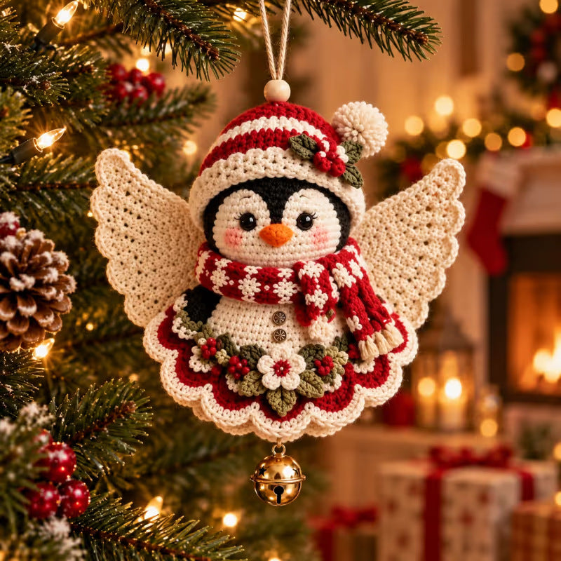 ⛄ 5 Styles Christmas Angel Crochet Ornament Set
