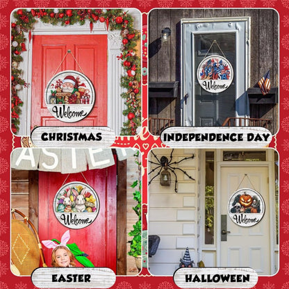 🧲 Interchangeable Magnetic Seasonal Welcome Door Sign|16-Piece Interchangeable Welcome Sign Set