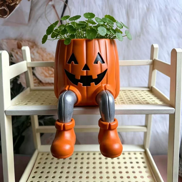 🎃💀Halloween Dangling Leg Resin Planter | Spooky Cute Shelf Sitter Plant Pot for Indoor & Outdoor Halloween Decor