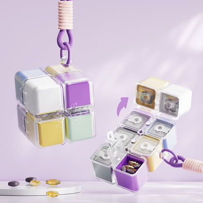 💊8-Compartment Rotating Cube Pill Organizer