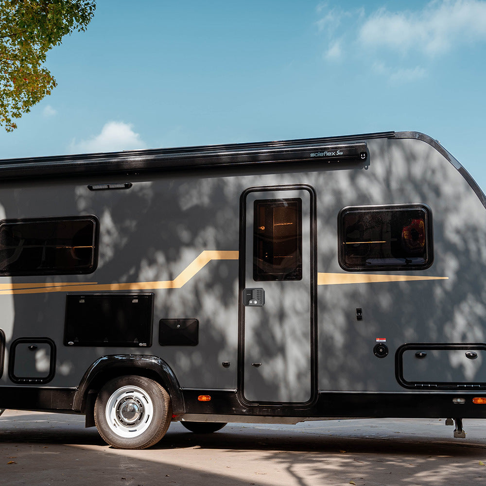 🚪Smart RV Door Lock——Keyless entry, supporting 100-foot Bluetooth app access, fingerprint recognition, remote control, and physical keys.