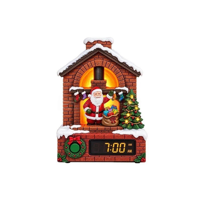 🎄🎅Santa's Fireplace Light‑Up Alarm Clock|Bring magical Christmas warmth to every morning