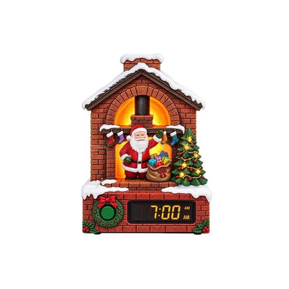 🎄🎅Santa's Fireplace Light‑Up Alarm Clock|Bring magical Christmas warmth to every morning