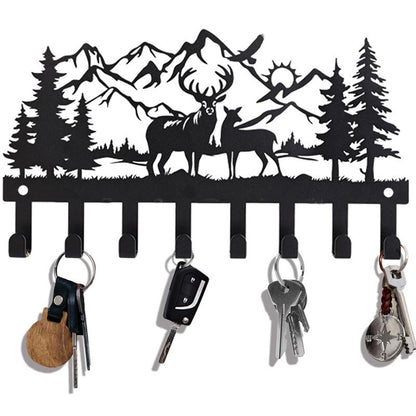 🦌🪝Deer Mountain Metal Wall Hook | Rustic Wildlife Coat & Key Hanger
