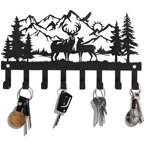 🦌🪝Deer Mountain Metal Wall Hook | Rustic Wildlife Coat & Key Hanger