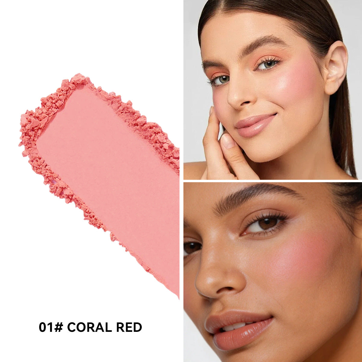 💄3-in-1 Loose Powder Blush – Blush for the time-strapped; quick application; includes a small mirror.