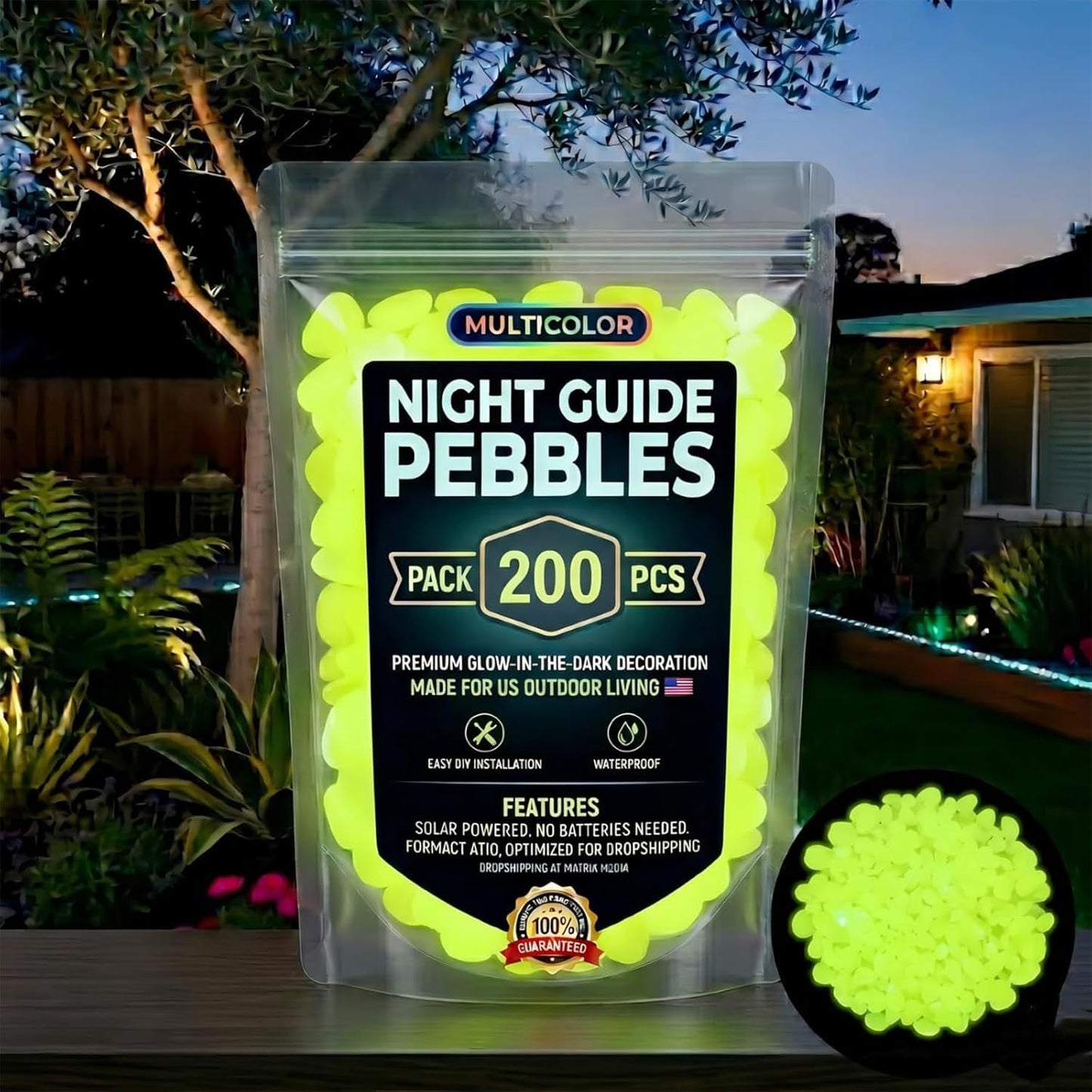 🌈Colorful Glow-in-the-Dark Garden Stones