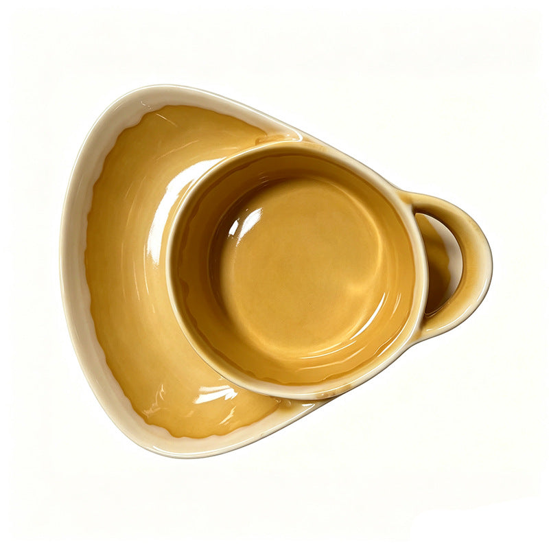 🍚Divided Ceramic Soup & Side Bowl-2‑in‑1 Ergonomic Ceramic Bowl For Soup, Snacks & Casual Meals