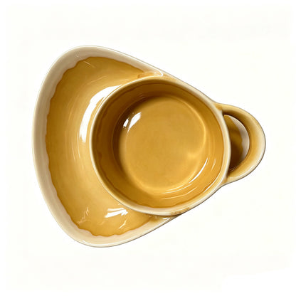 🍚Divided Ceramic Soup & Side Bowl-2‑in‑1 Ergonomic Ceramic Bowl For Soup, Snacks & Casual Meals