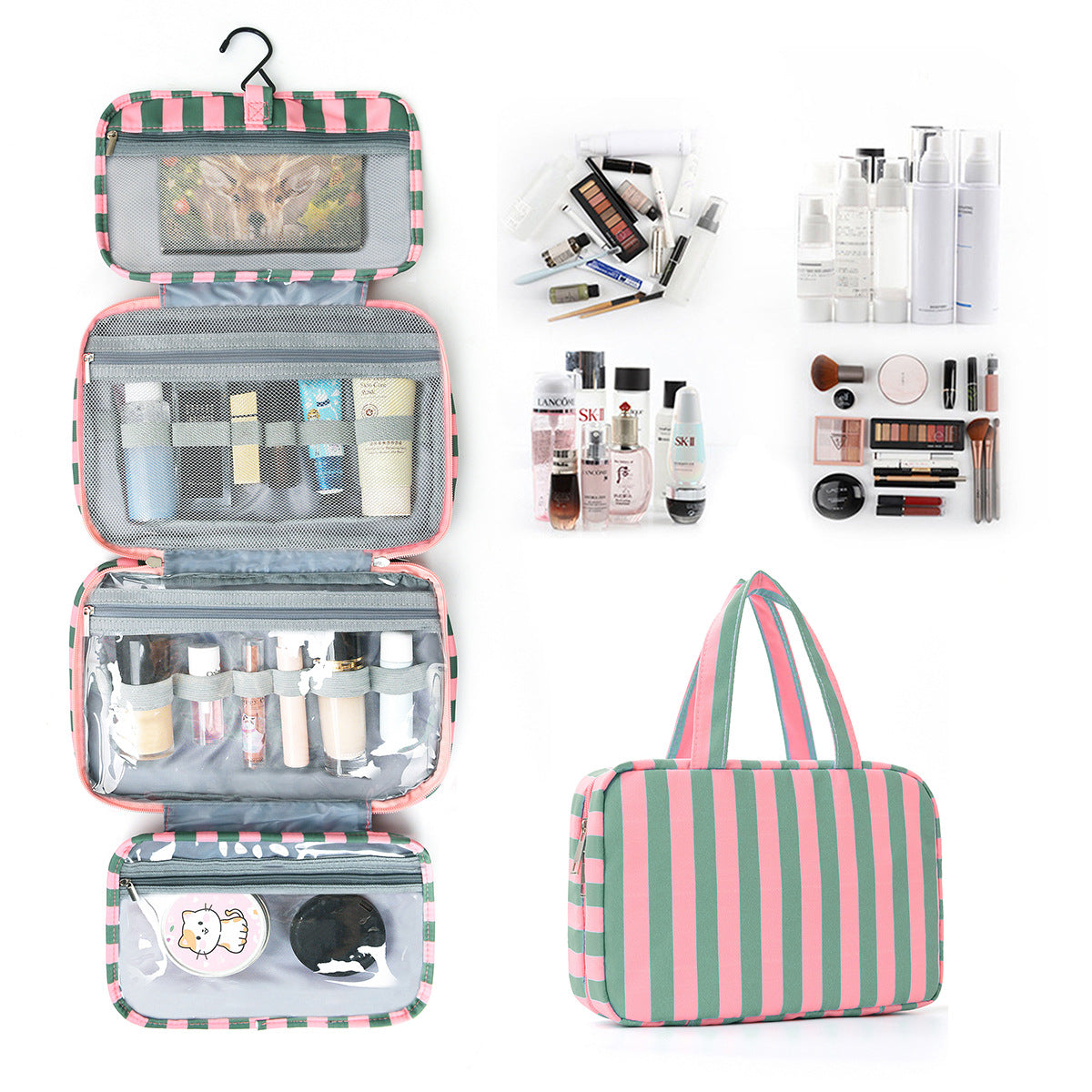 🎀 Hanging Travel Toiletry Bag | Multi-Compartment Waterproof Makeup Organizer